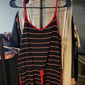 Mossimo Supply Co. Navy and Red Striped Top
